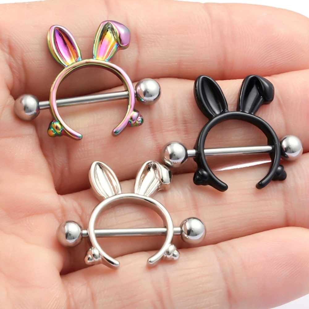 Rabbit Ears Nipple Rings - Picture 2 of 6